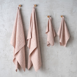 Håndklæder i hør, brick / naturfarvede, Brittany