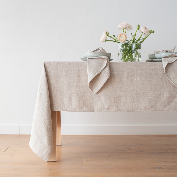 Borddug i hør, natural cream, Chevron<br />
