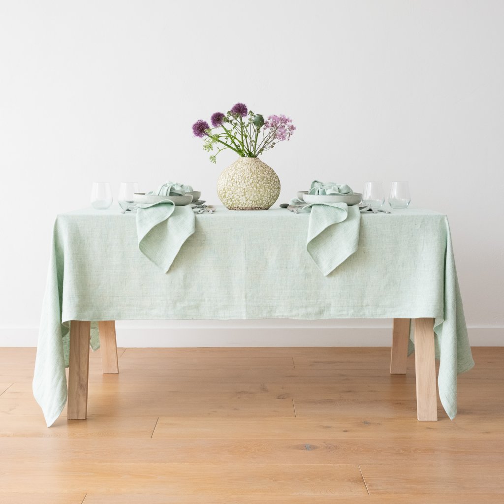 Borddug i hør, mint, Chevron