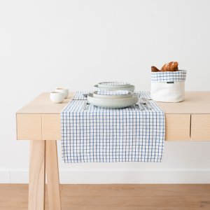 Dækserviet, blå, Graphic Check